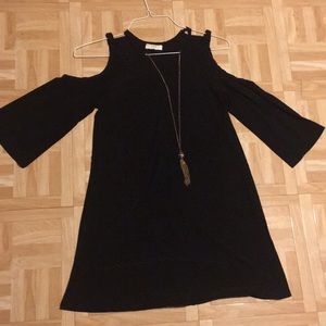 Black dress with necklace